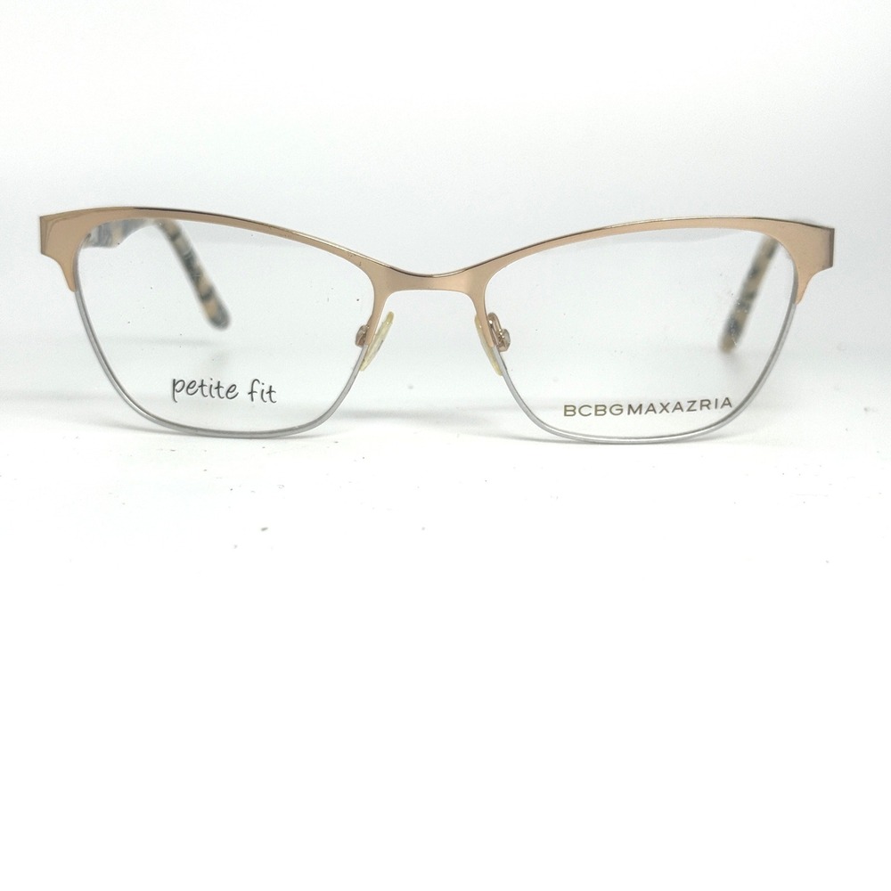 BCBGMAXAZRIA Petite Fit Cat Eye Eyeglasses Gold‎ Tone Tortoise Shell Arms 21335